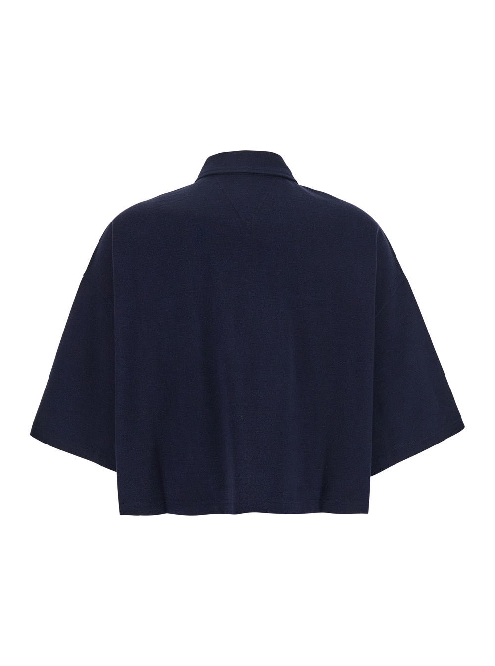 Bottega Veneta Women Blue Cropped Polo Shirt With Embroidered Logo In Cotton Piquet Woman