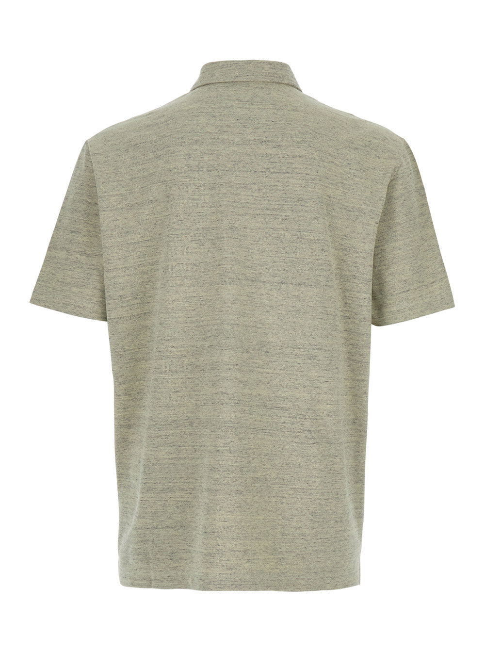 Bottega Veneta Men Green Polo Shirt With Embroidered Logo In Cotton Piquet Woman