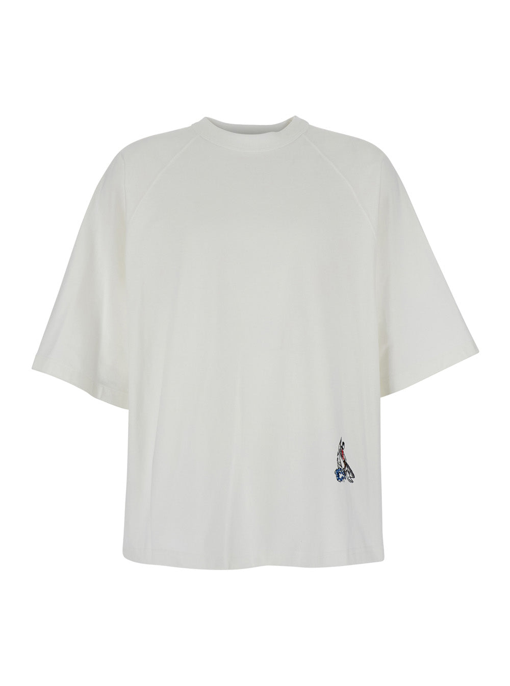 Bottega Veneta Men White T-Shirt With Applied Patch On The Front In Cotton Man
