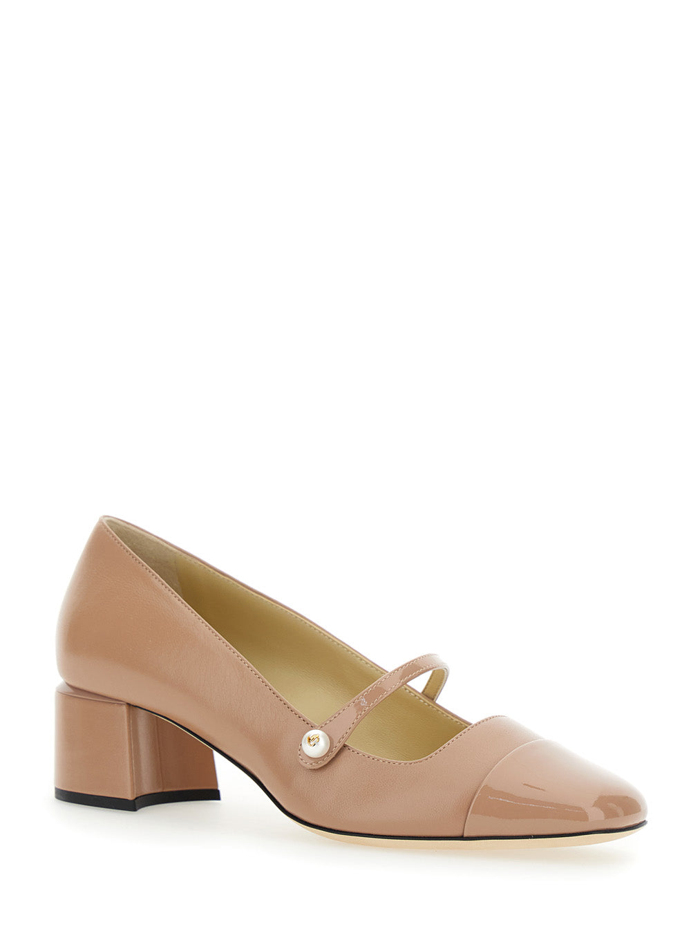 Jimmy Choo Women 'Elisa' Pink Pumps With Strap Closure With Button In Leather Blend Woman