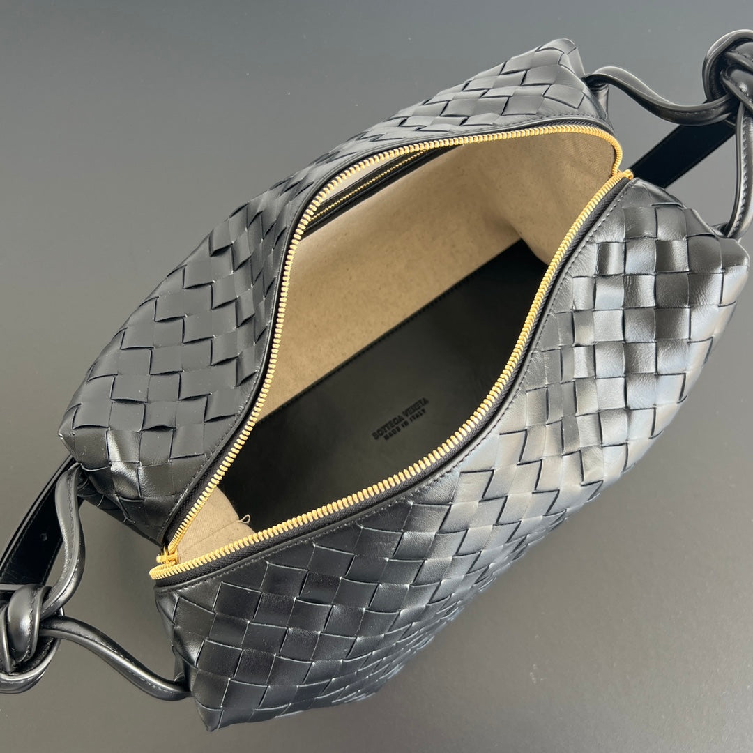 Bottega Veneta BV Loop Weekender 38cm Black Calfskin