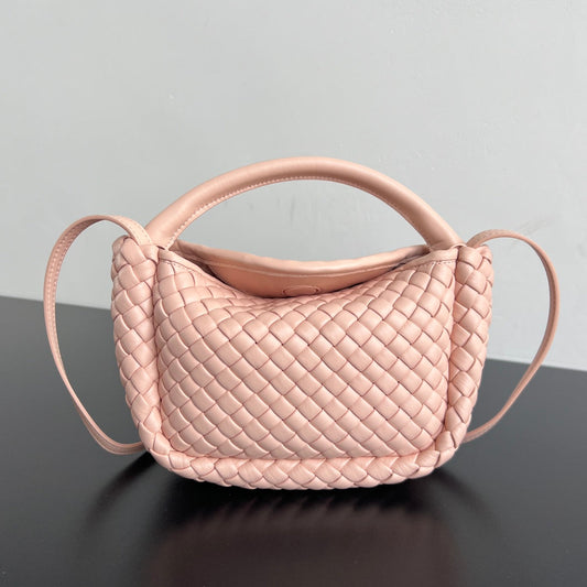 Bottega Veneta BV Small Cobble Top Handle 23cm Pastel Pink Lambskin