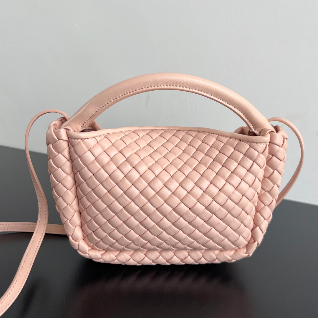 Bottega Veneta BV Small Cobble Top Handle 23cm Pastel Pink Lambskin