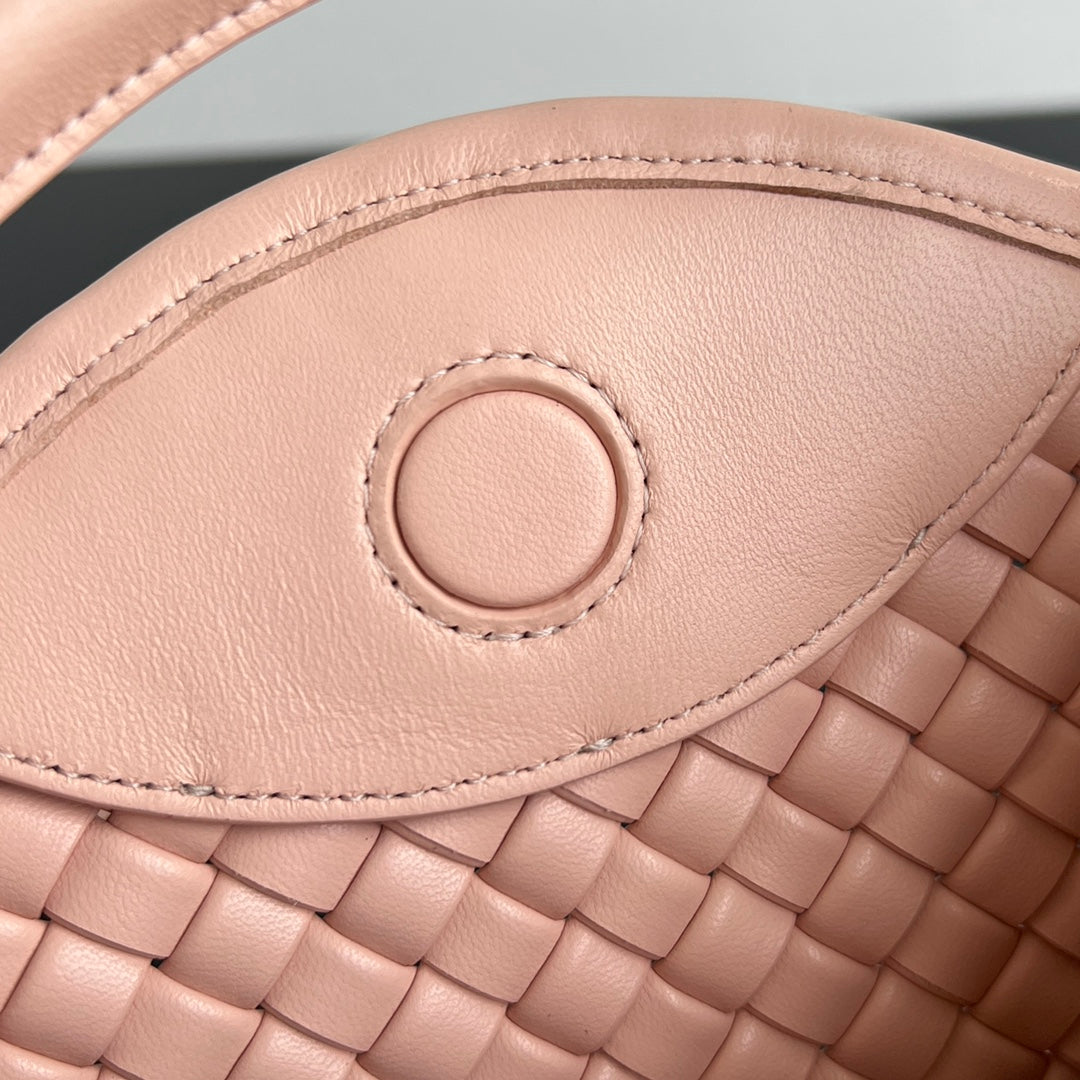 Bottega Veneta BV Small Cobble Top Handle 23cm Pastel Pink Lambskin