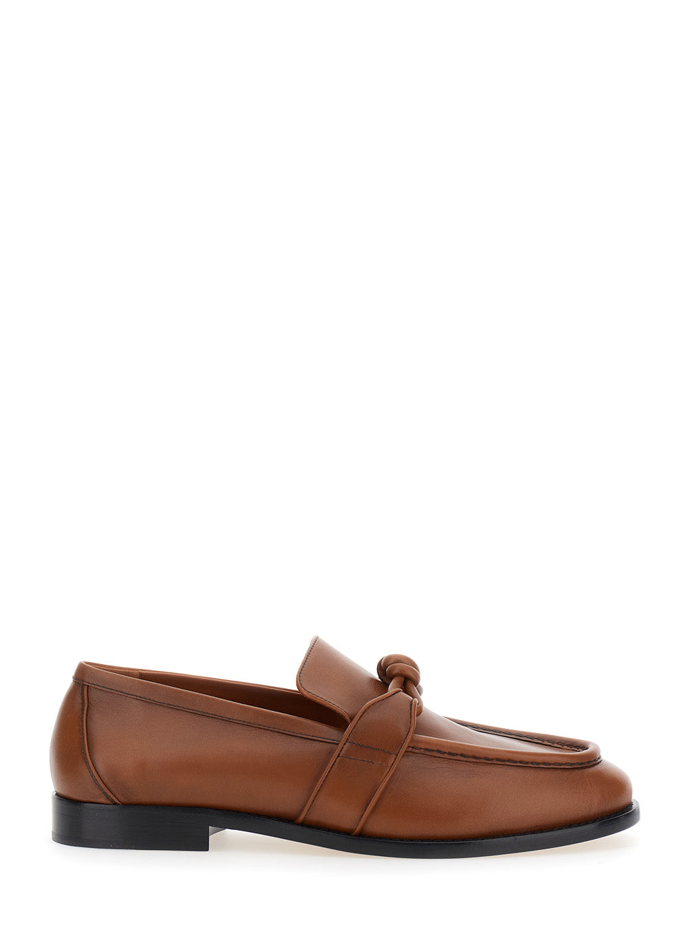 Bottega Veneta Men Brown Loafers With Knot Detail On The Front In Leather Man