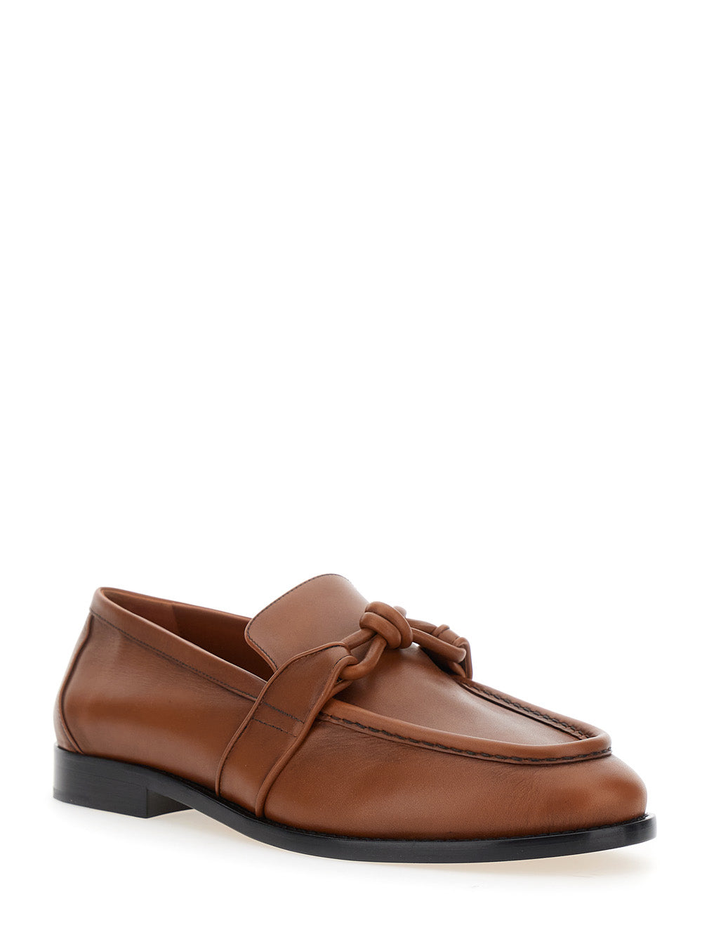 Bottega Veneta Men Brown Loafers With Knot Detail On The Front In Leather Man