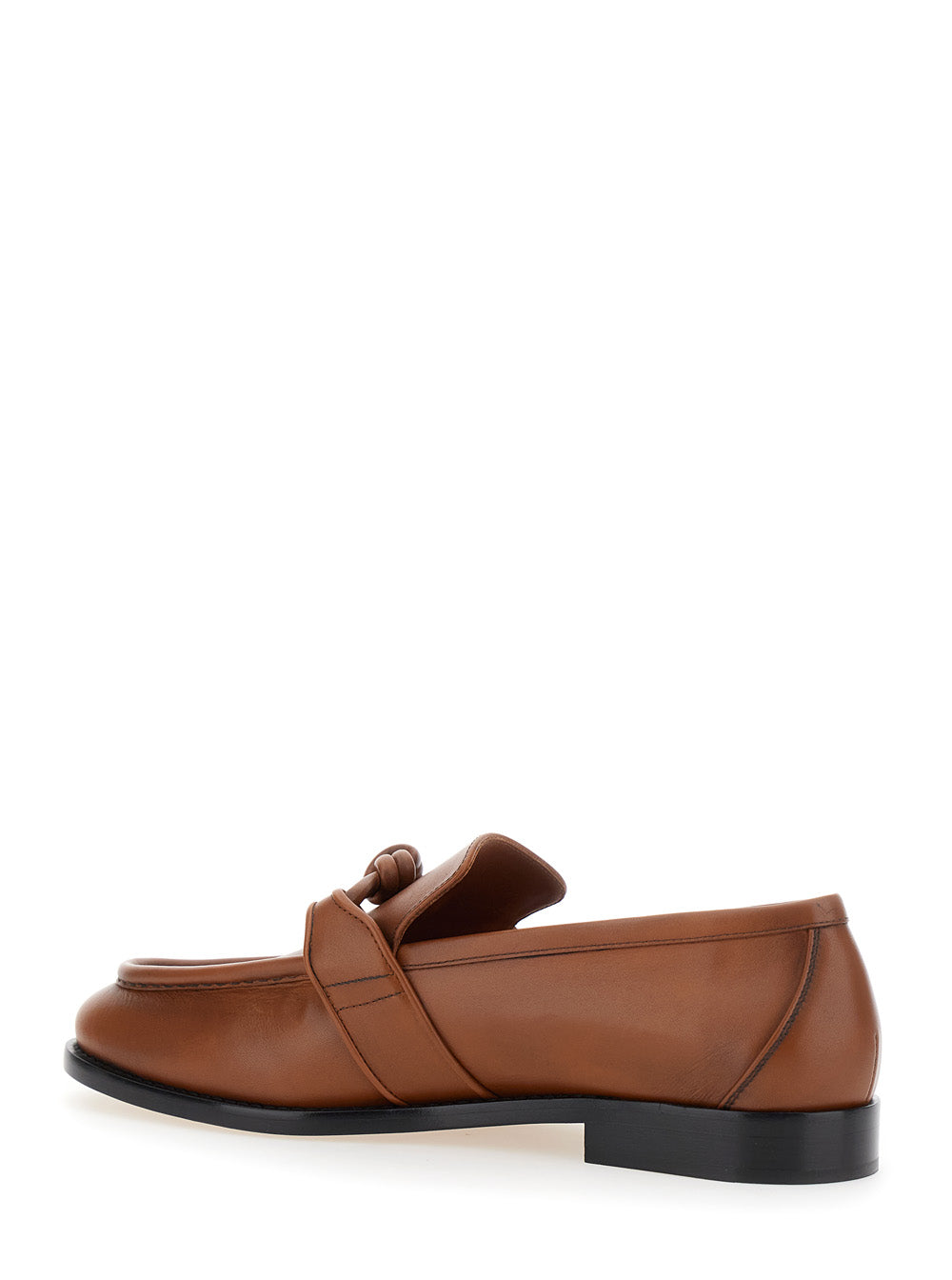 Bottega Veneta Men Brown Loafers With Knot Detail On The Front In Leather Man