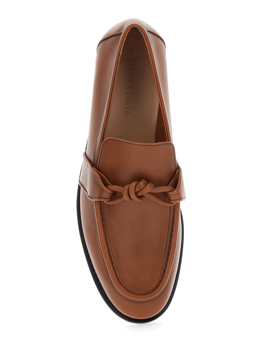 Bottega Veneta Men Brown Loafers With Knot Detail On The Front In Leather Man