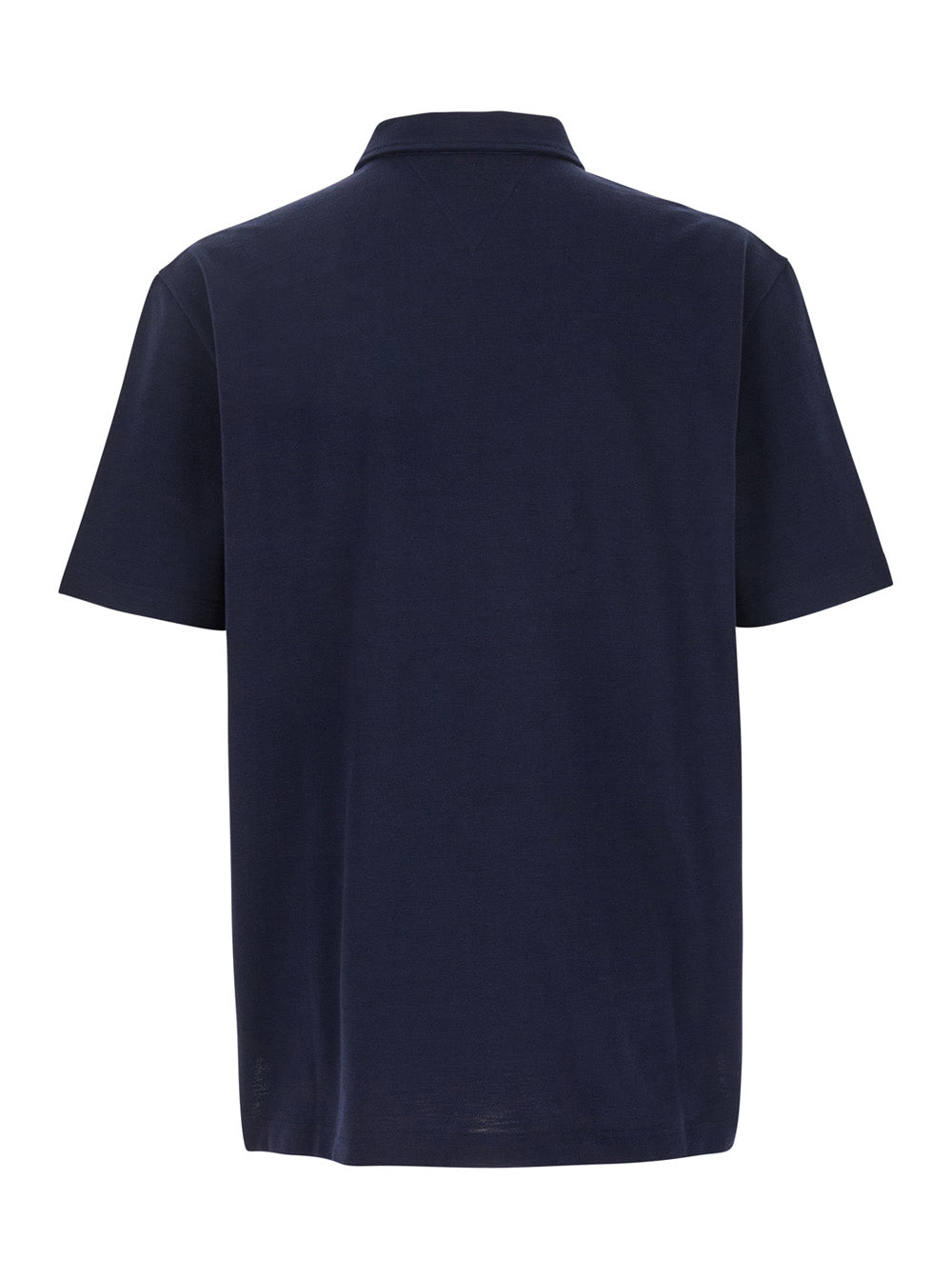 Bottega Veneta Men Blue Polo With Classic Collar And Embroidered Logo On The Front In Tone On Tone Cotton Man
