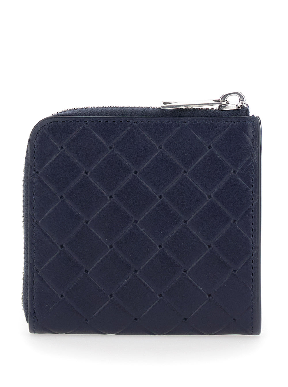Bottega Veneta Men Blue Wallet With All-Over Intreccio Motif In Leather Man