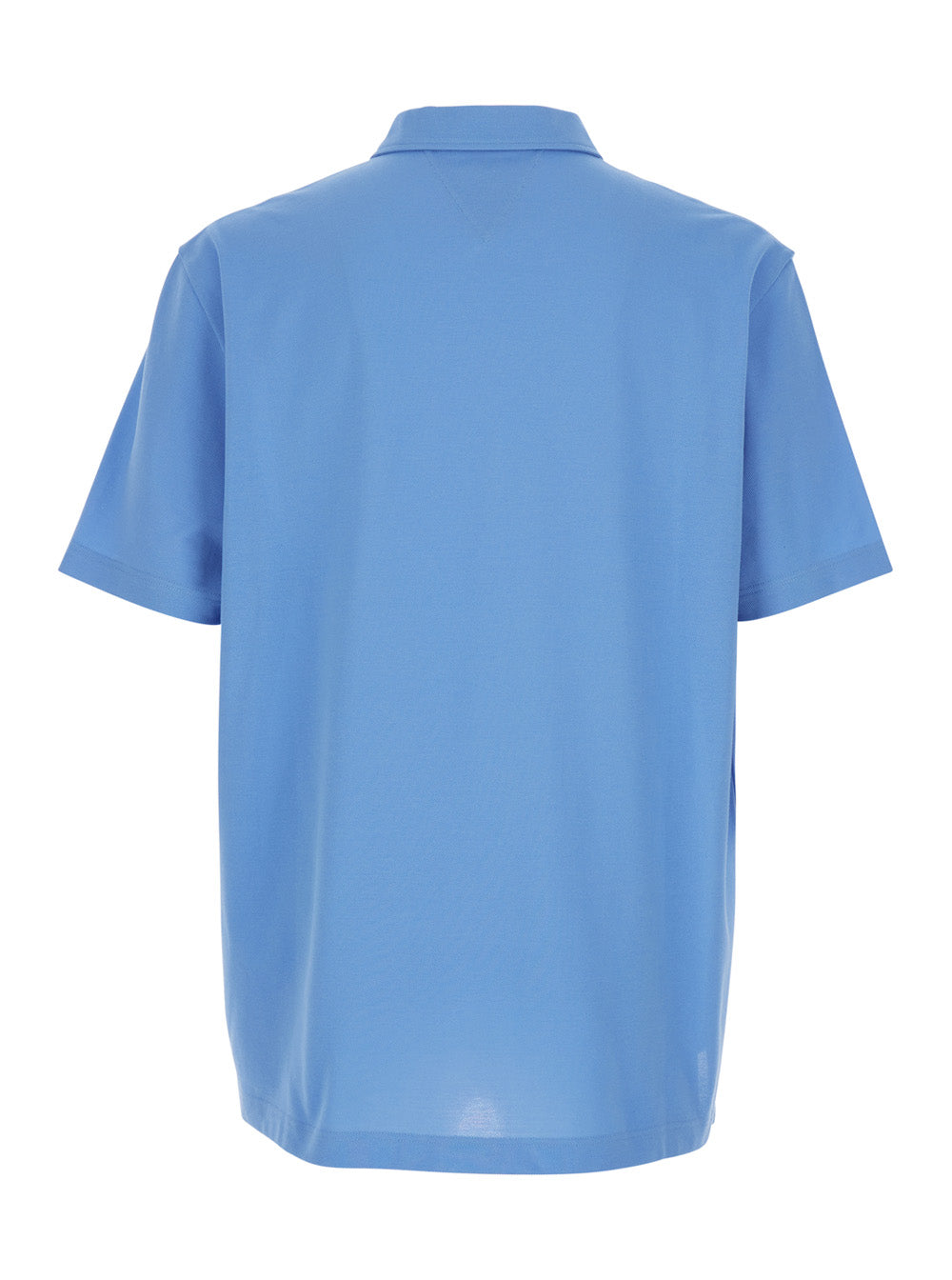 Bottega Veneta Men Blue Polo Shirt With Classic Collar And Logo Embroidery Detail On The Front In Cotton Man