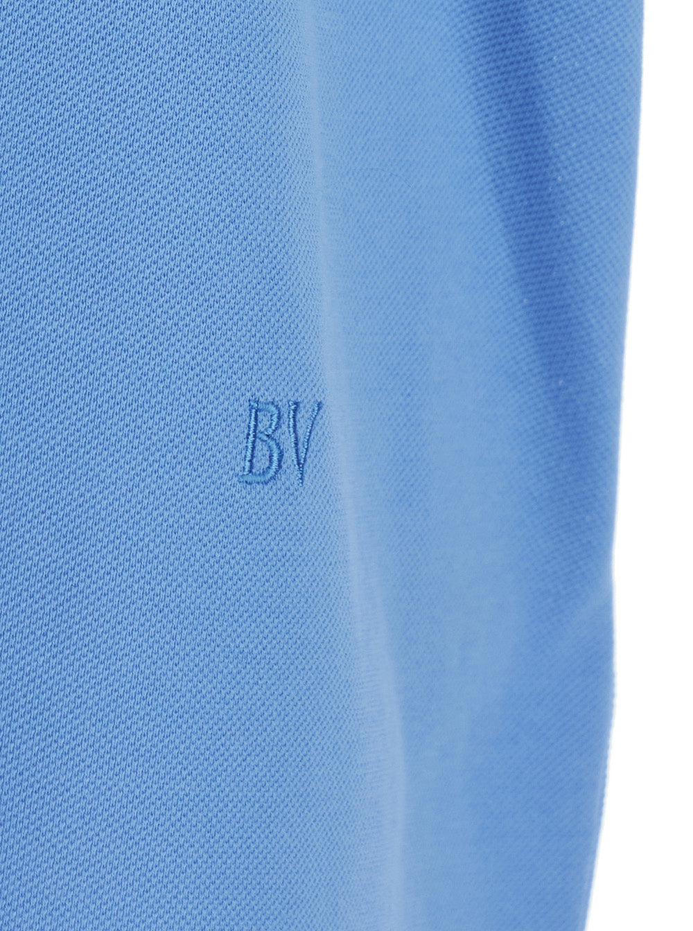 Bottega Veneta Men Blue Polo Shirt With Classic Collar And Logo Embroidery Detail On The Front In Cotton Man