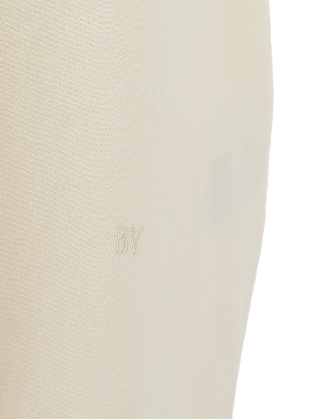 Bottega Veneta Men White Polo Shirt With Classic Collar And Logo Embroidery Detail On The Front In Cotton Man