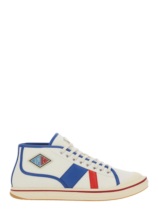Bottega Veneta Men 'Eliot' Multicolor Sneakers With Logo Label On The Side And Leather Inserts In Cotton And Leather Blend Man