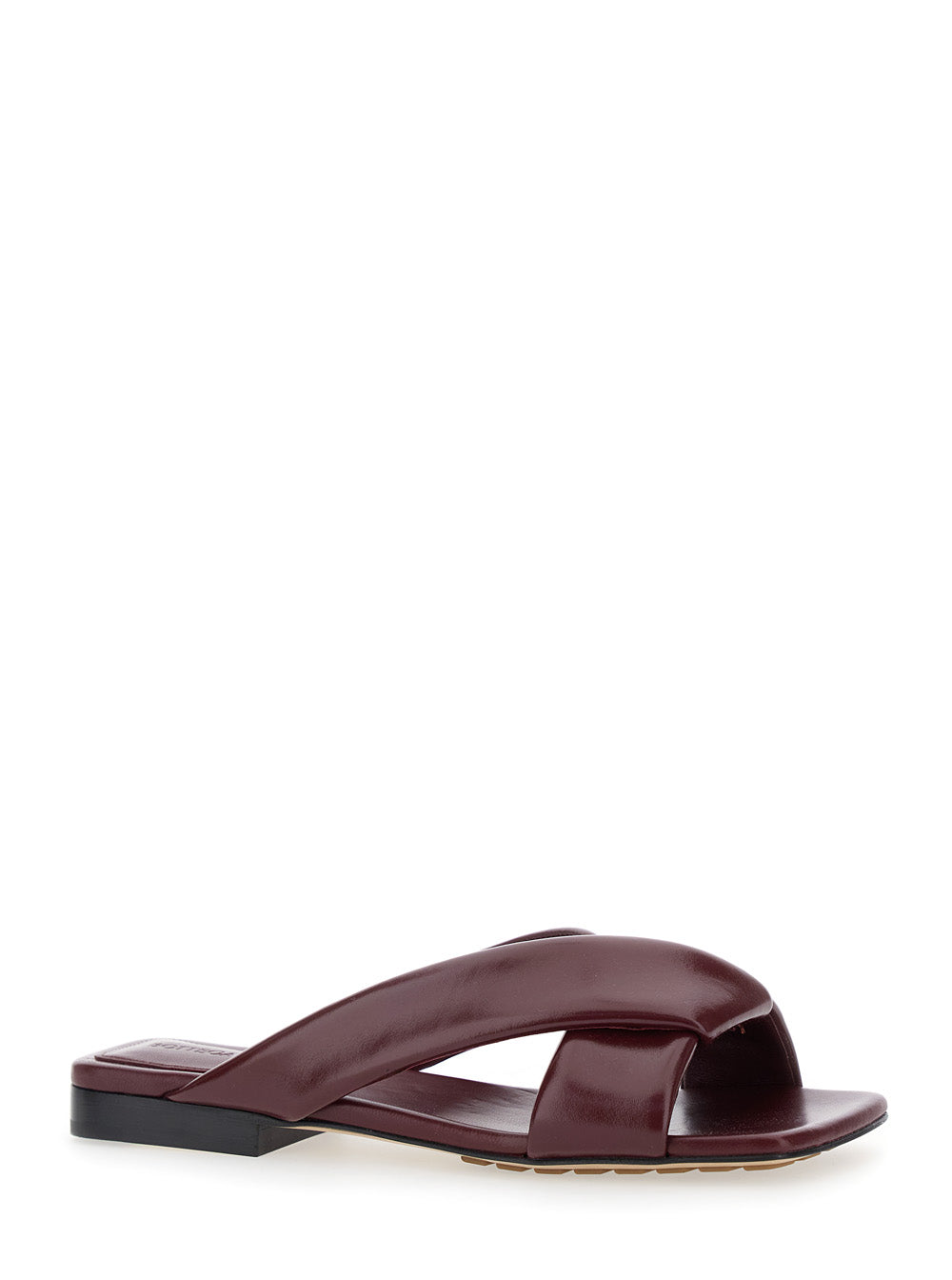 Bottega Veneta Women 'Cushion Lux' Bordeaux Sandals With Square Toe In Leather Woman