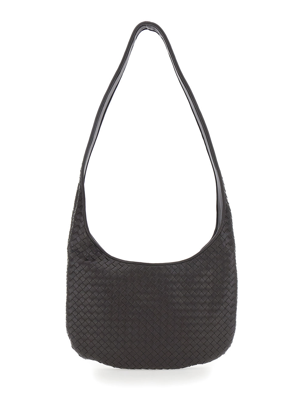 Bottega Veneta Men Brown Crossbody Bag With Top Zip Closure And Intrecciato Motif In Leather Man