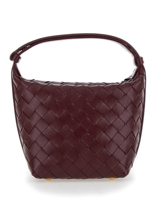 Bottega Veneta Women 'Candy Wallace' Bordeaux Handbag With Intrecciato Motif In Leather Woman