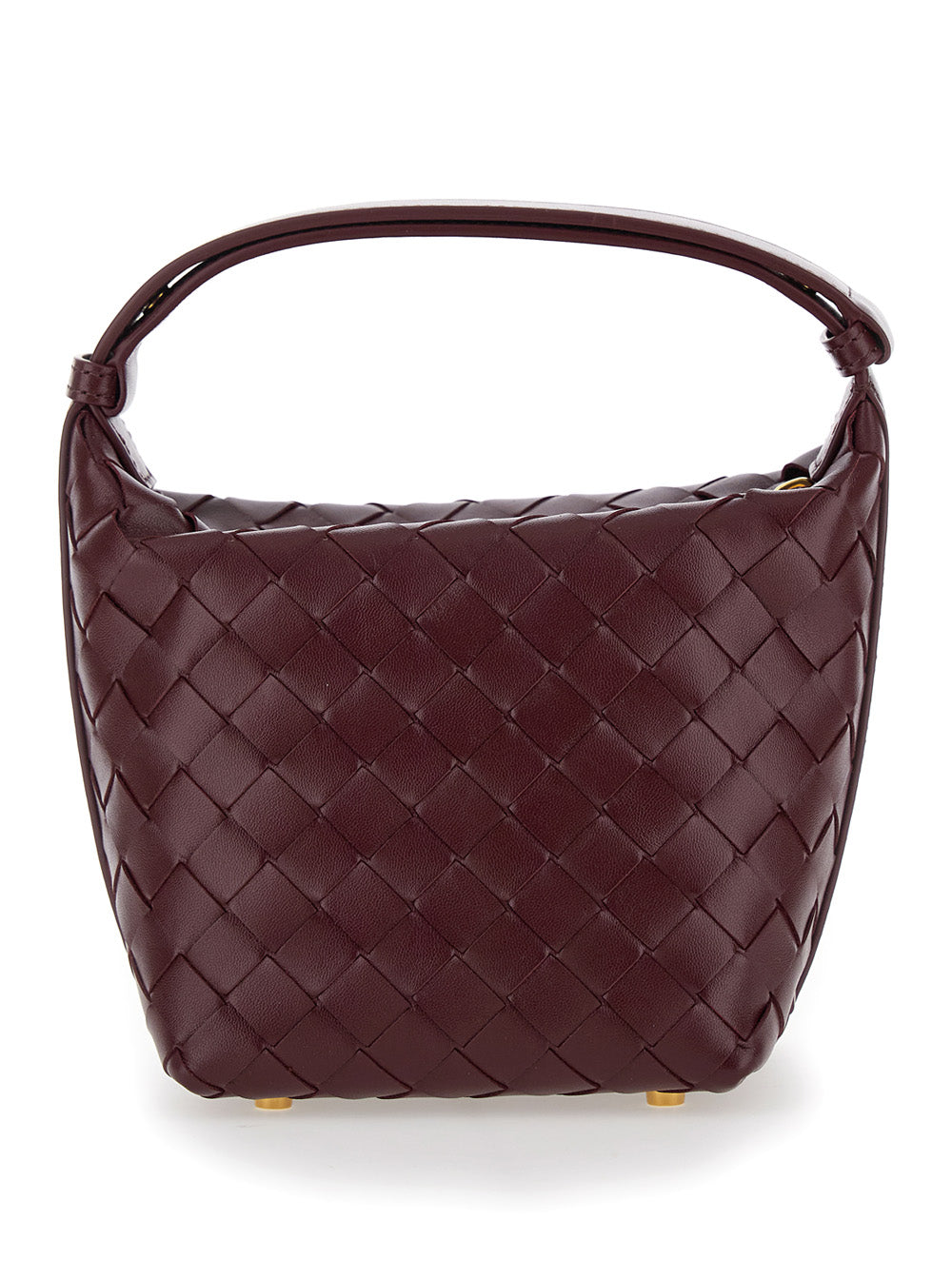 Bottega Veneta Women 'Candy Wallace' Bordeaux Handbag With Intrecciato Motif In Leather Woman