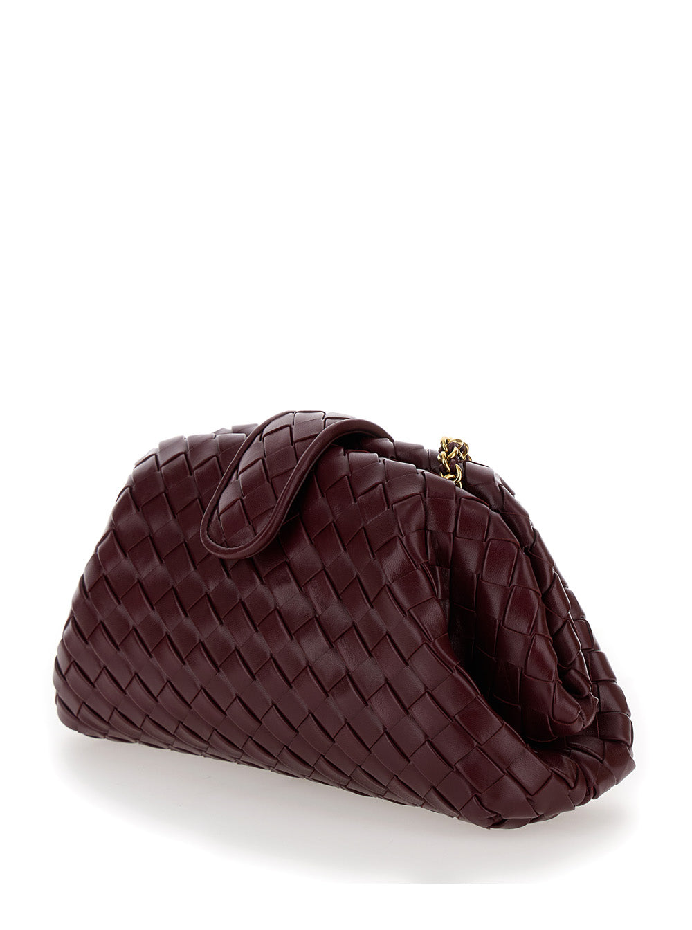 Bottega Veneta Women 'Teen Lauren 1980' Bordeaux Pochette With Chain In Leather Woman