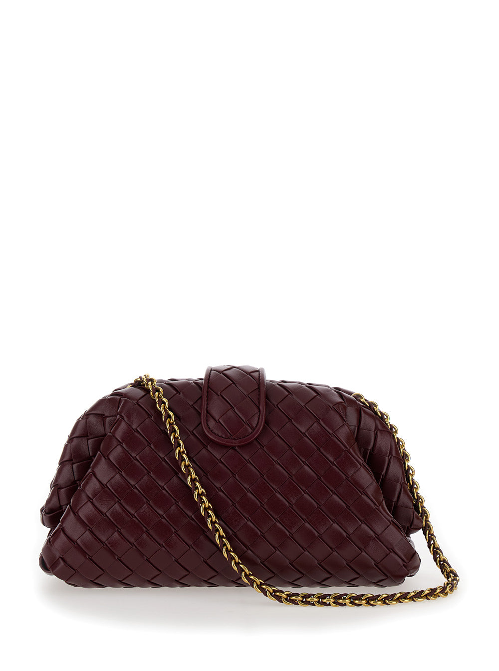 Bottega Veneta Women 'Teen Lauren 1980' Bordeaux Pochette With Chain In Leather Woman
