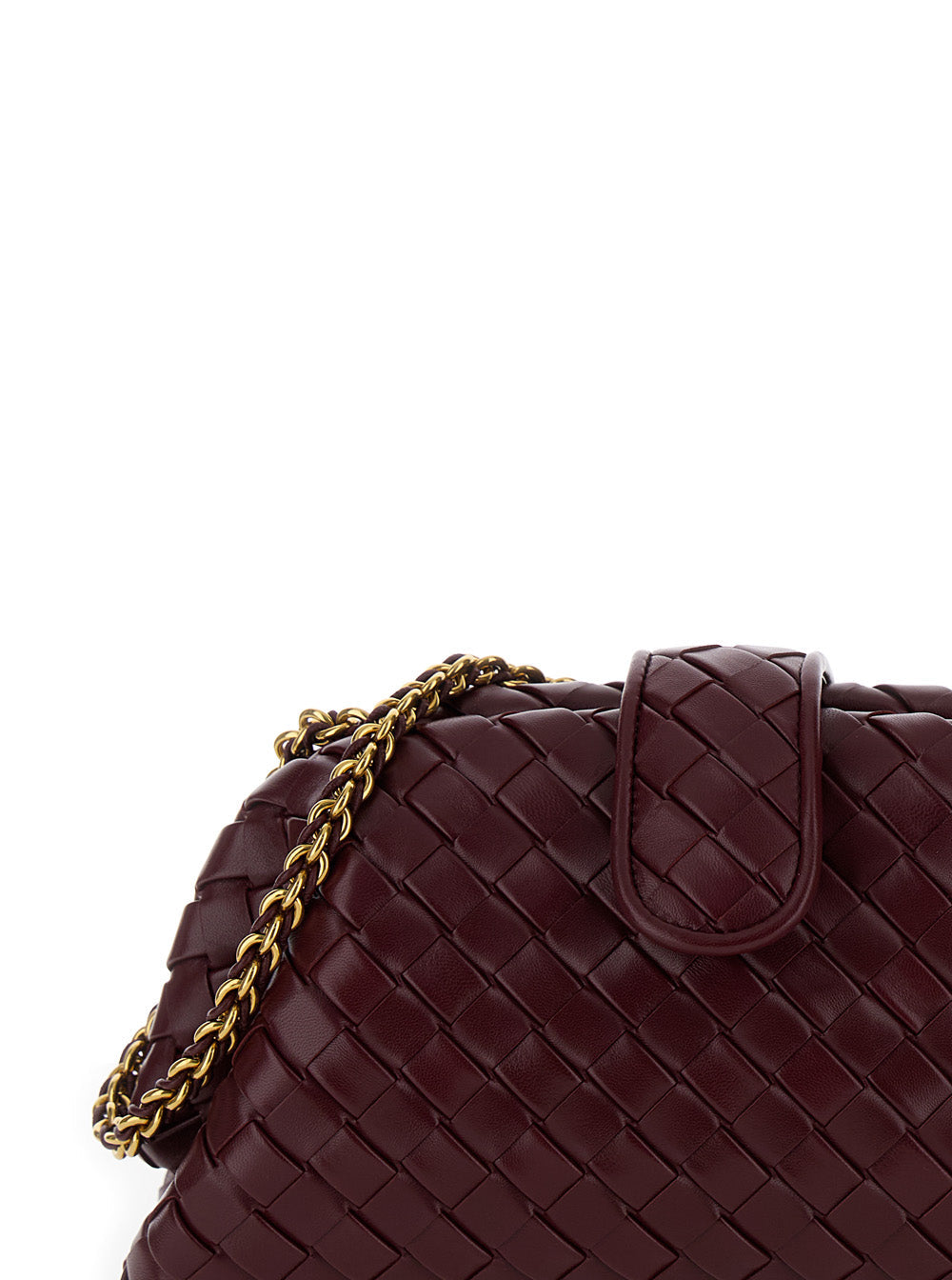 Bottega Veneta Women 'Teen Lauren 1980' Bordeaux Pochette With Chain In Leather Woman