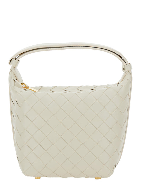 Bottega Veneta Women 'Candy Wallace' White Handbag With Intrecciato Motif In Leather Woman