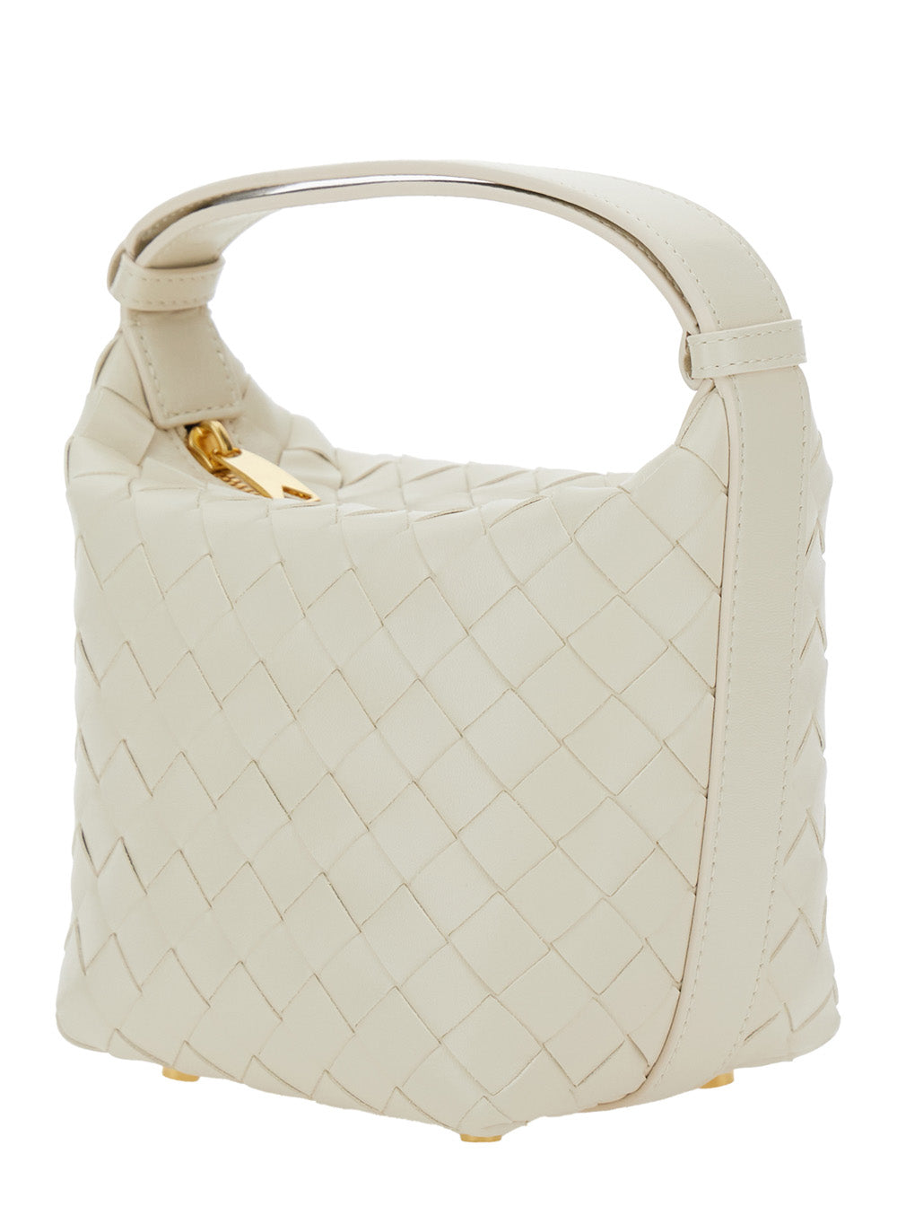 Bottega Veneta Women 'Candy Wallace' White Handbag With Intrecciato Motif In Leather Woman