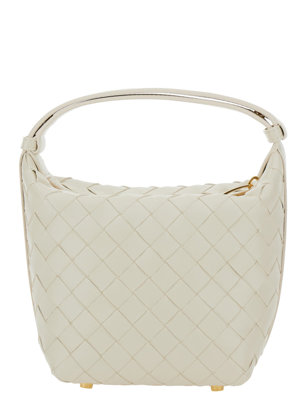 Bottega Veneta Women 'Candy Wallace' White Handbag With Intrecciato Motif In Leather Woman