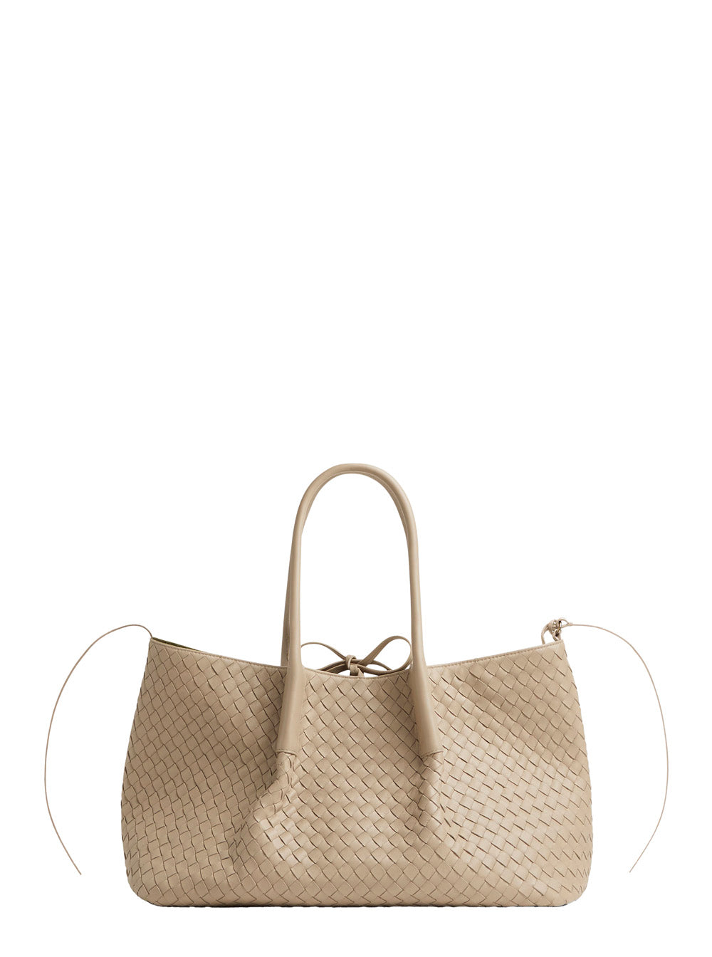 Bottega Veneta Women 'Pinacoteca' Beige Reversible Shoulder Bag With Two Top Handles And Intrecciato Motif In Leather Woman