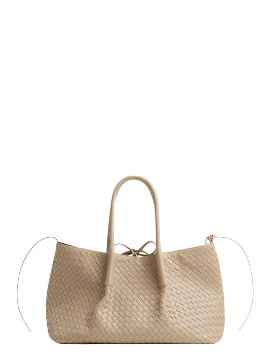 Bottega Veneta Women 'Pinacoteca' Beige Reversible Shoulder Bag With Two Top Handles And Intrecciato Motif In Leather Woman