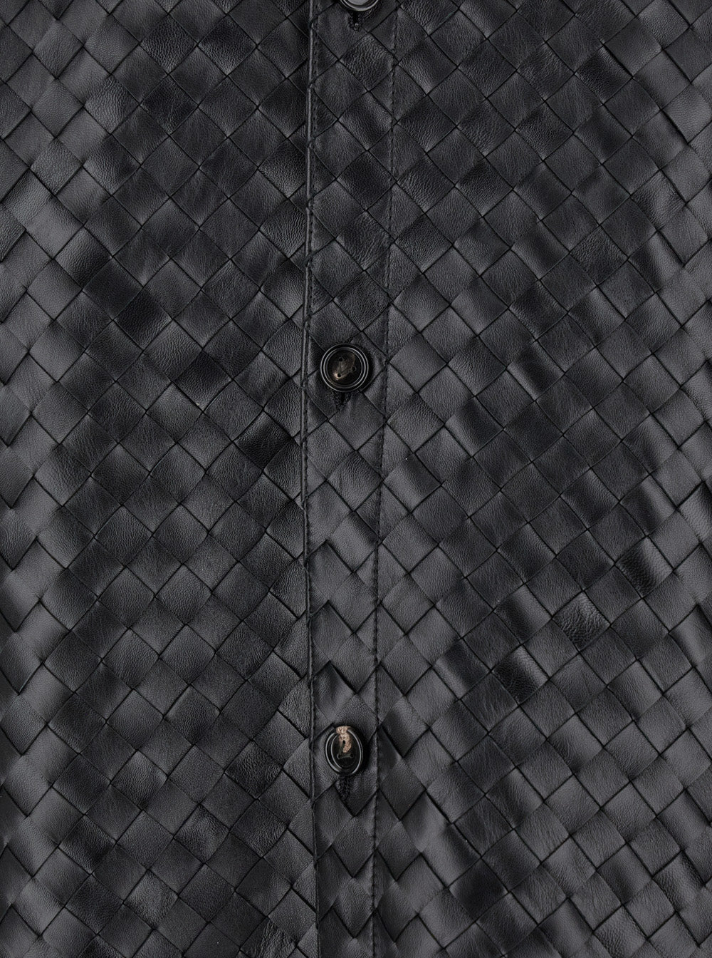 Bottega Veneta Men Black Oversize Jacket In Braided Leather Man