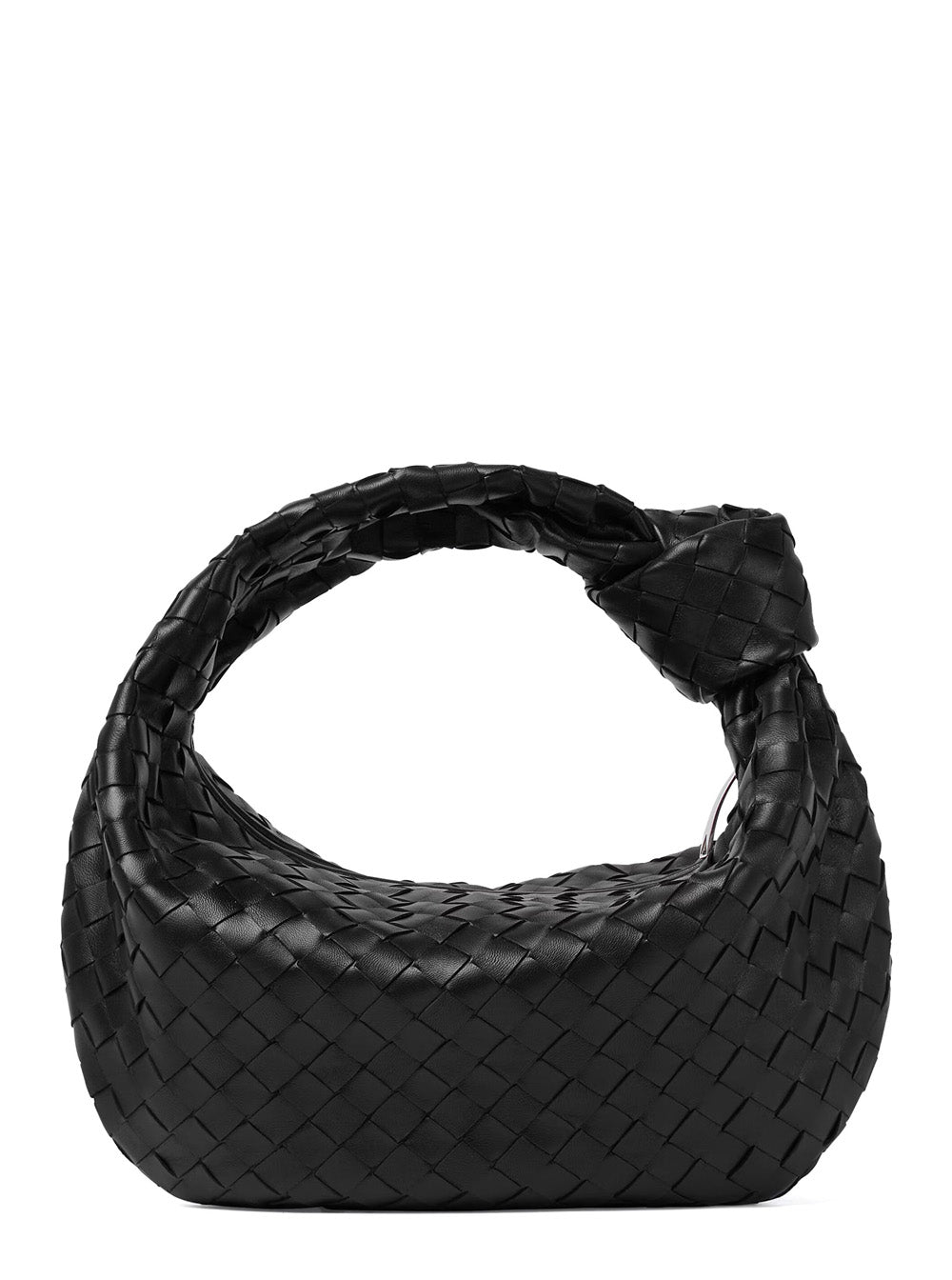 Bottega Veneta Women 'Jodie' Black Small Shoulder Bag With Knot Detail And Intrecciato Motif In Leather Woman