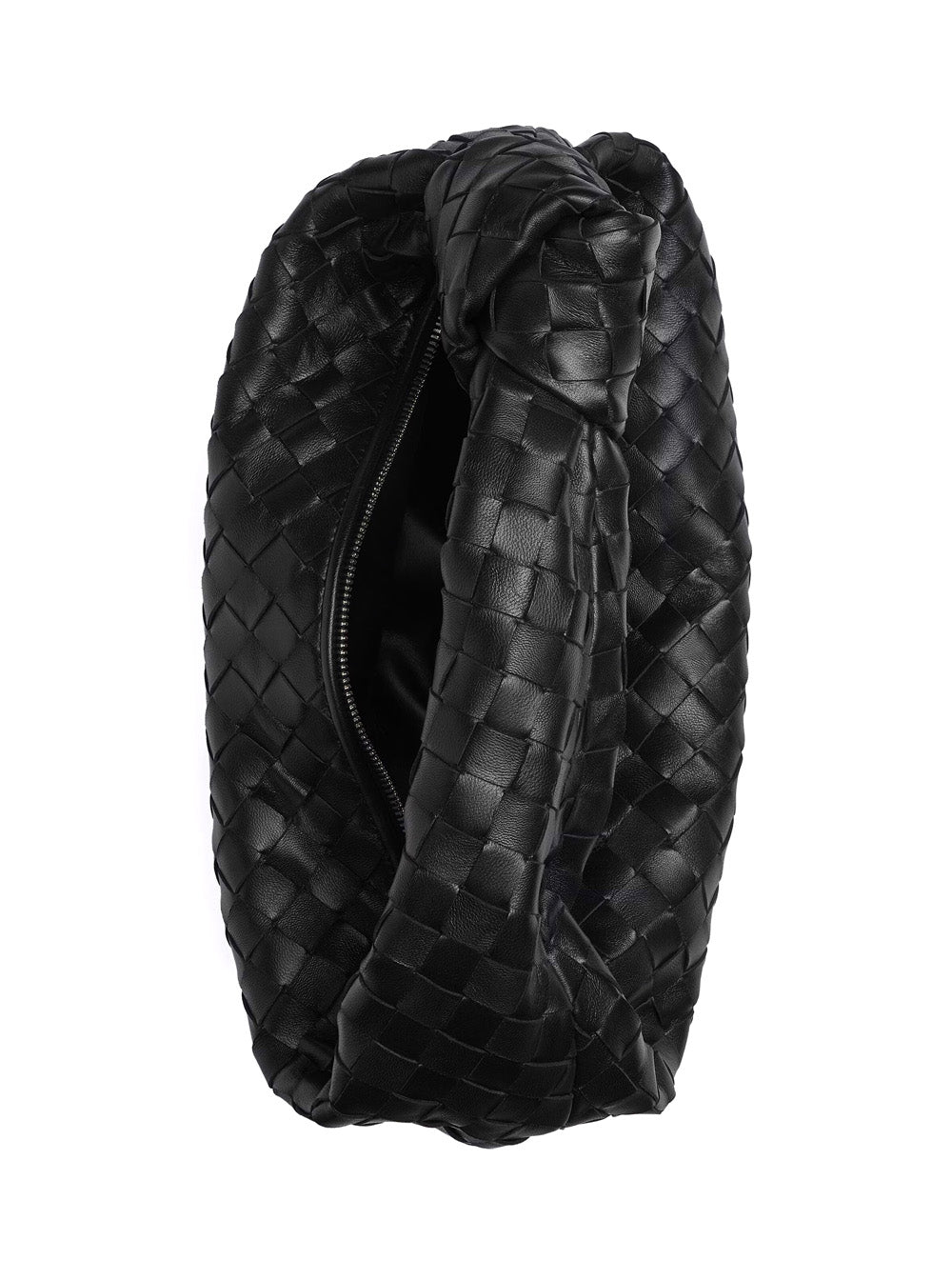 Bottega Veneta Women 'Jodie' Black Small Shoulder Bag With Knot Detail And Intrecciato Motif In Leather Woman