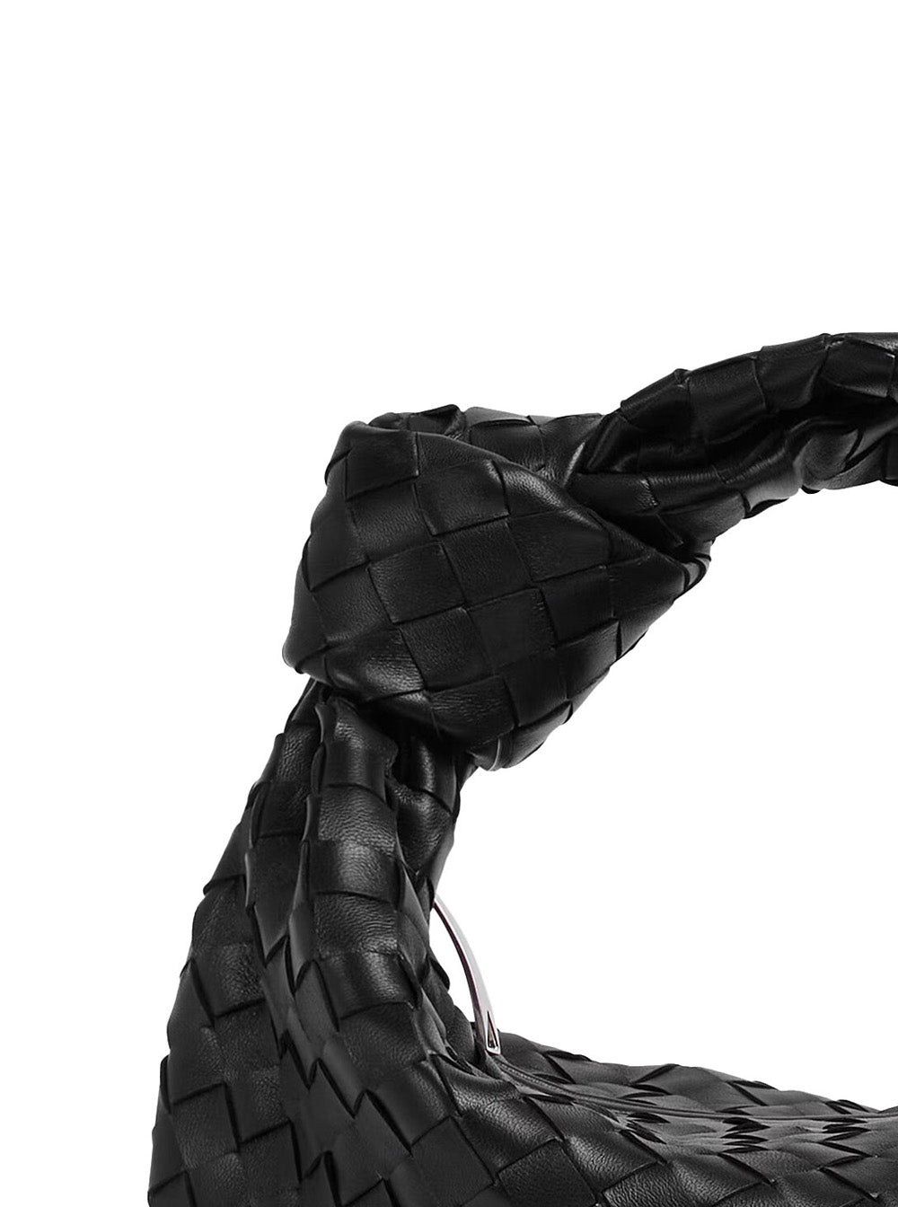 Bottega Veneta Women 'Jodie' Black Small Shoulder Bag With Knot Detail And Intrecciato Motif In Leather Woman