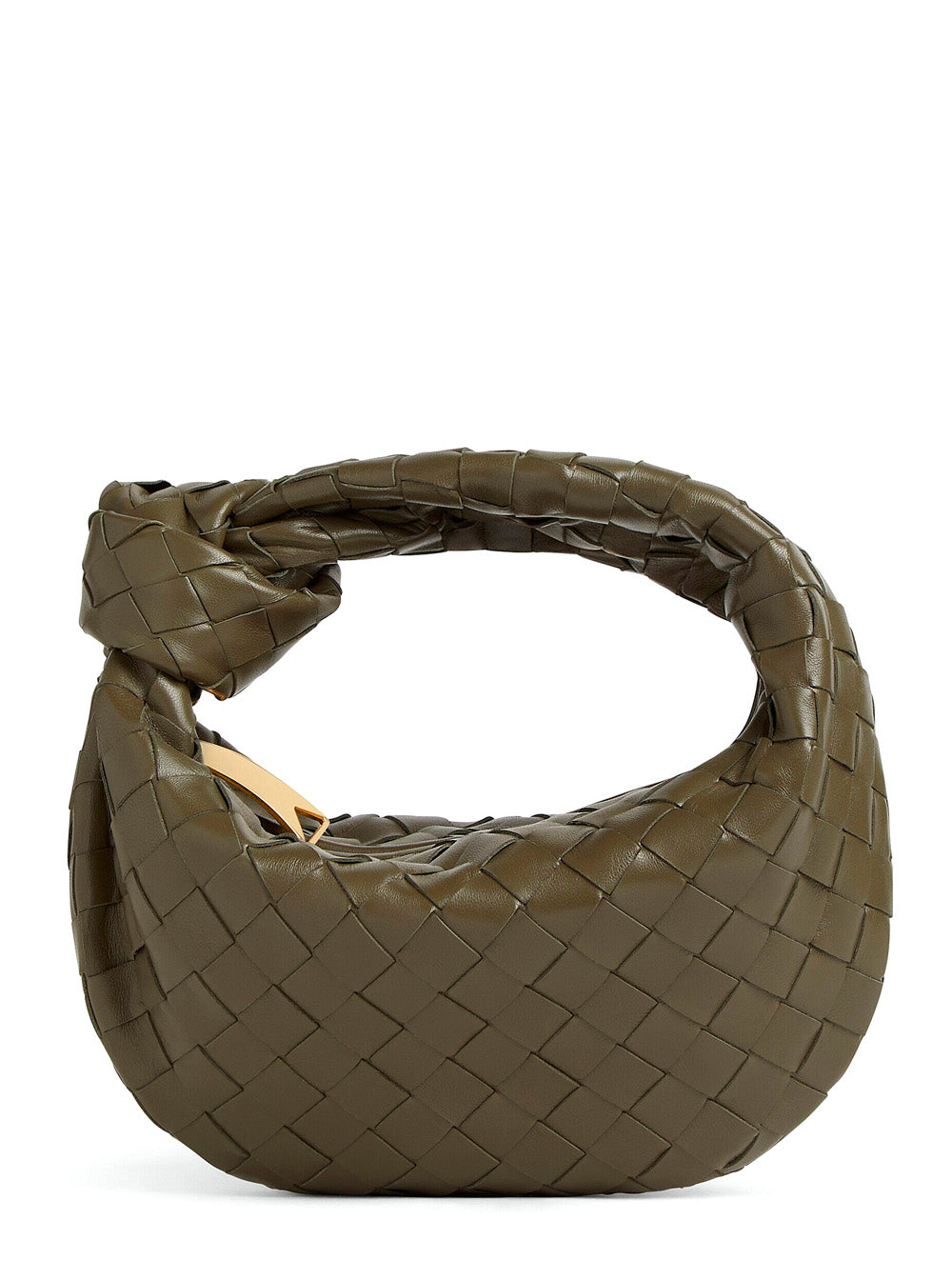 Bottega Veneta Women 'Jodie' Green Mini Handbag With Knot Detail And Intrecciato Motif In Leather Woman