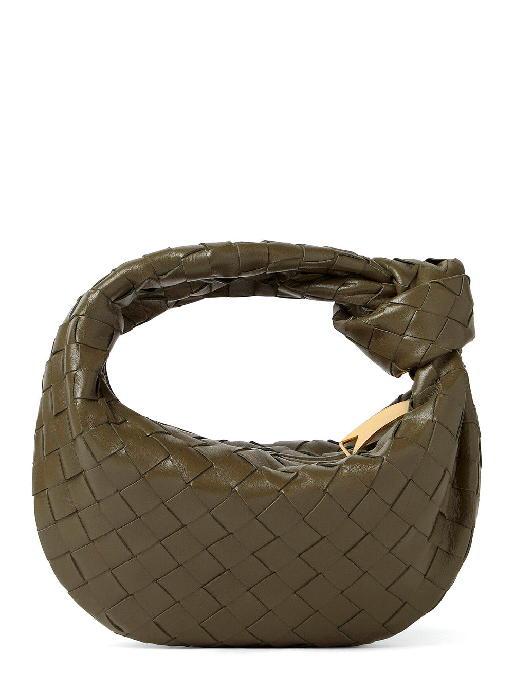 Bottega Veneta Women 'Jodie' Green Mini Handbag With Knot Detail And Intrecciato Motif In Leather Woman