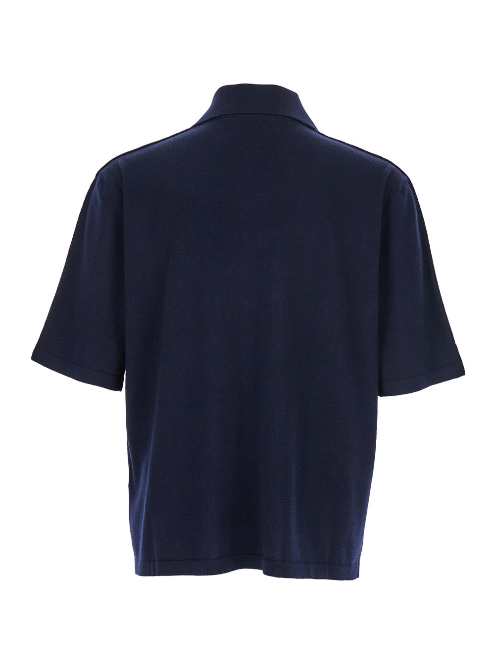 Bottega Veneta Men Blue Polo Shirt With Classic Collar And Front Button Closure In Wool Man
