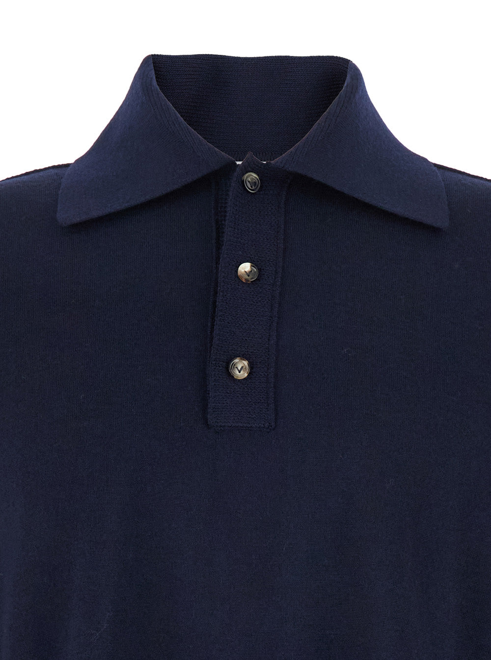 Bottega Veneta Men Blue Polo Shirt With Classic Collar And Front Button Closure In Wool Man