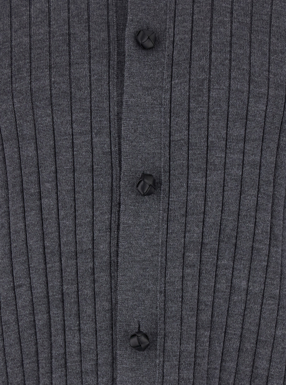 Bottega Veneta Men Grey Crewneck Cardigan With Front Button Closure And Ribbed Knit In Wool Man