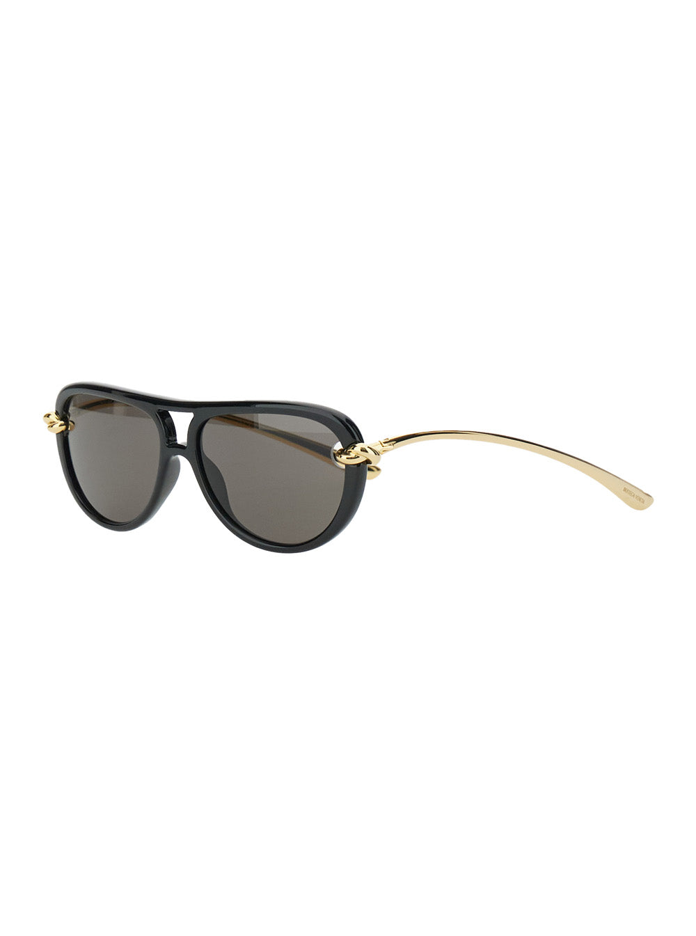 Bottega Veneta Women Black Sunglasses With Cut-Out Motif On The Temples And Knot Detail On The Temples In Acetate Woman