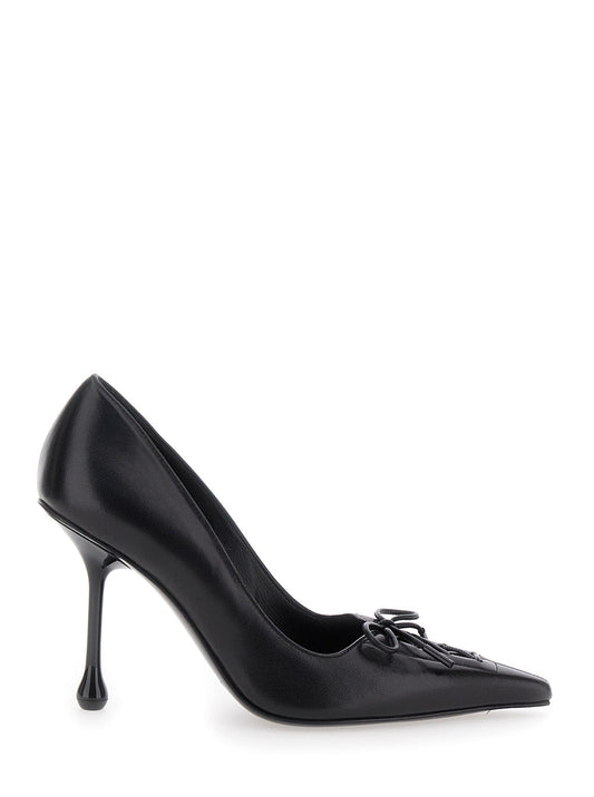 Jimmy Choo Women 'Scarlett' Black Pumps With High Stiletto Heel And Front Laces In Leather Woman