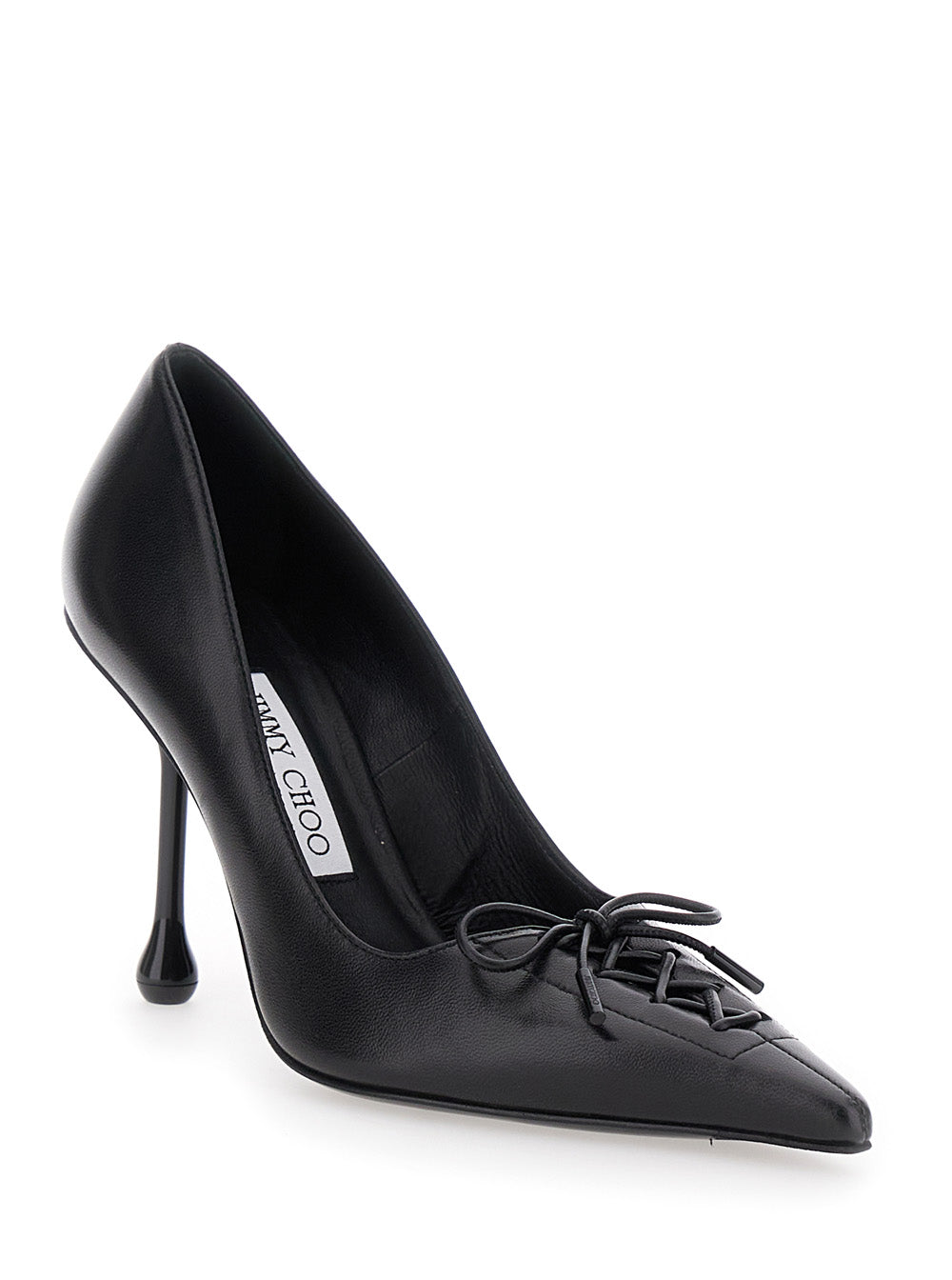 Jimmy Choo Women 'Scarlett' Black Pumps With High Stiletto Heel And Front Laces In Leather Woman