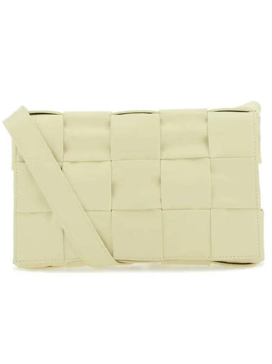 Bottega Veneta Intrecciato Triangle Buckle Cassette Cross Bag Yellow