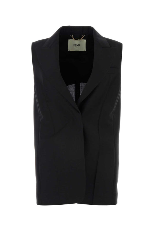 Fendi Women Black Mohair Blend Vest