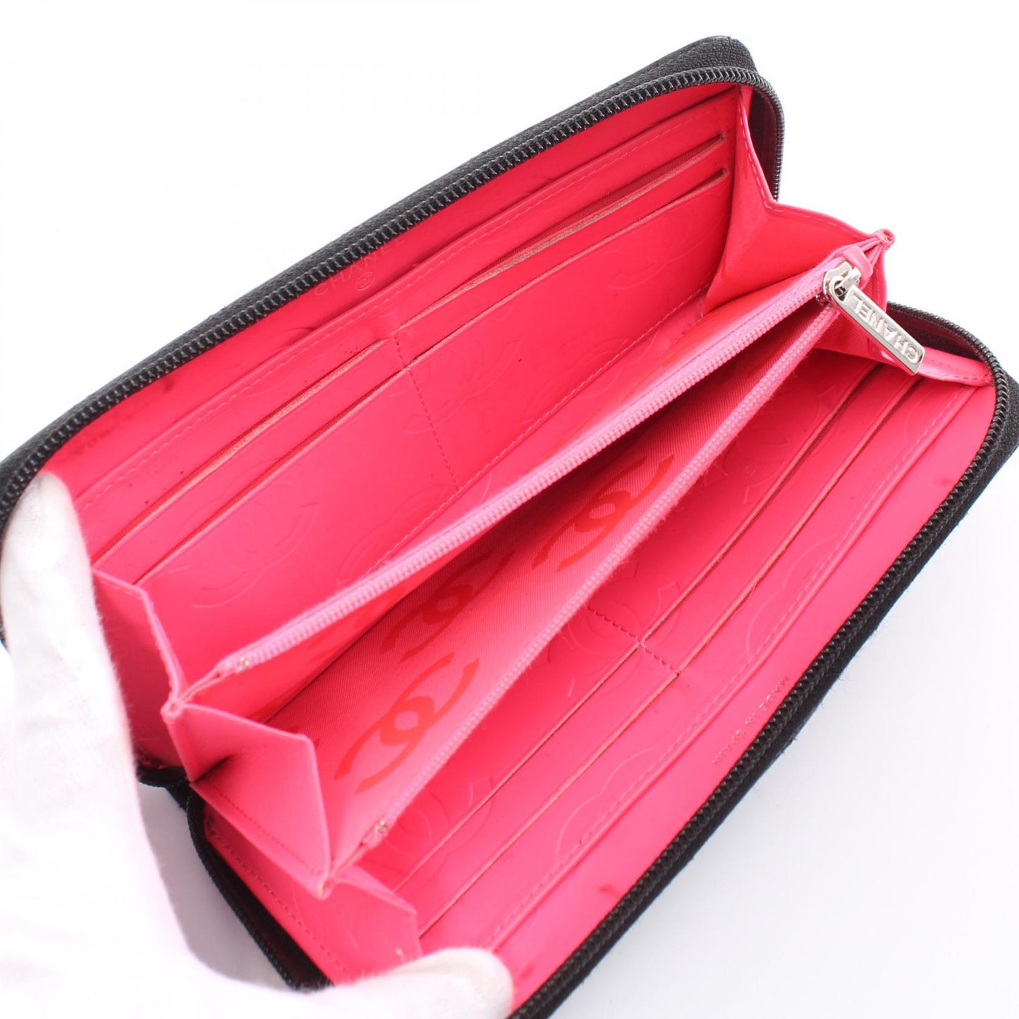 Chanel Cambon Line Round Zipper Long Wallet Leather Long Wallet A50078 in New Condition