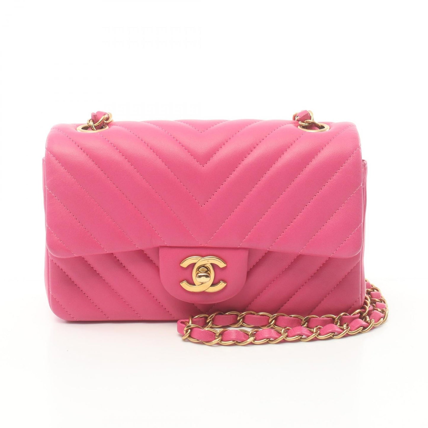 Chanel Mini Chevron Single Flap Bag Leather Shoulder Bag