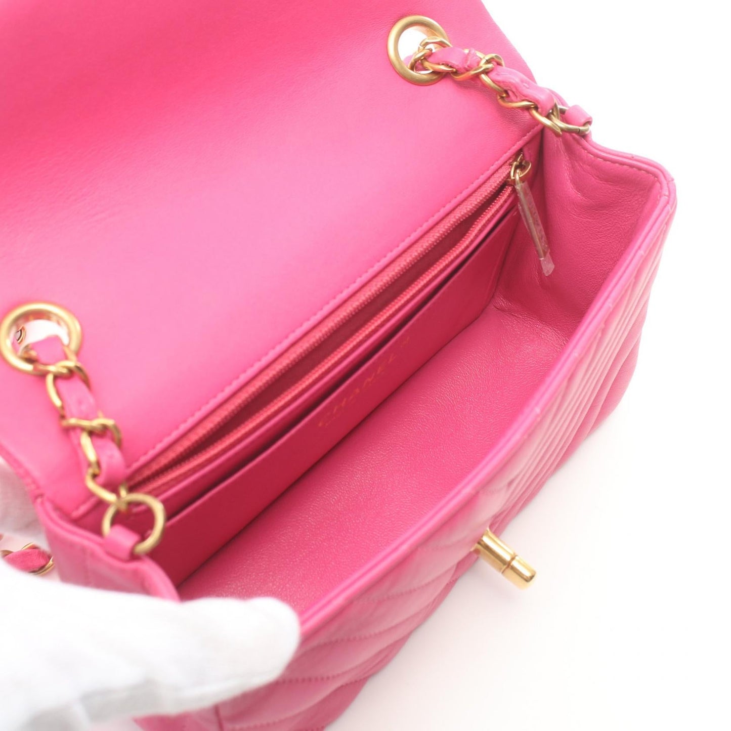 Chanel Mini Chevron Single Flap Bag Leather Shoulder Bag