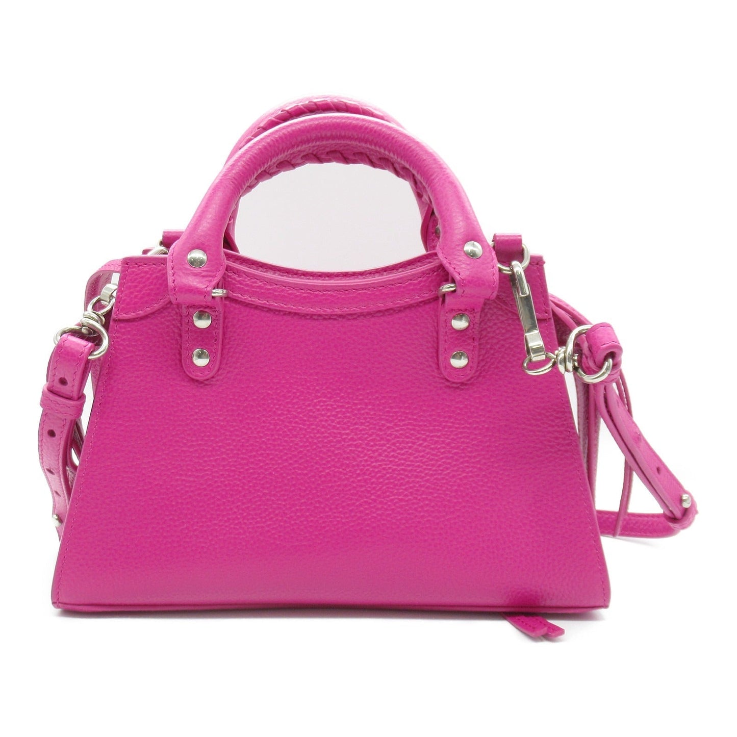 BALENCIAGA 【激減優惠】皮革２Way Shoulder銀扣手挽肩背袋粉紅色