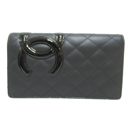 Chanel Cambon Quilted Leather Bifold Wallet Leather Long Wallet in Great Condition