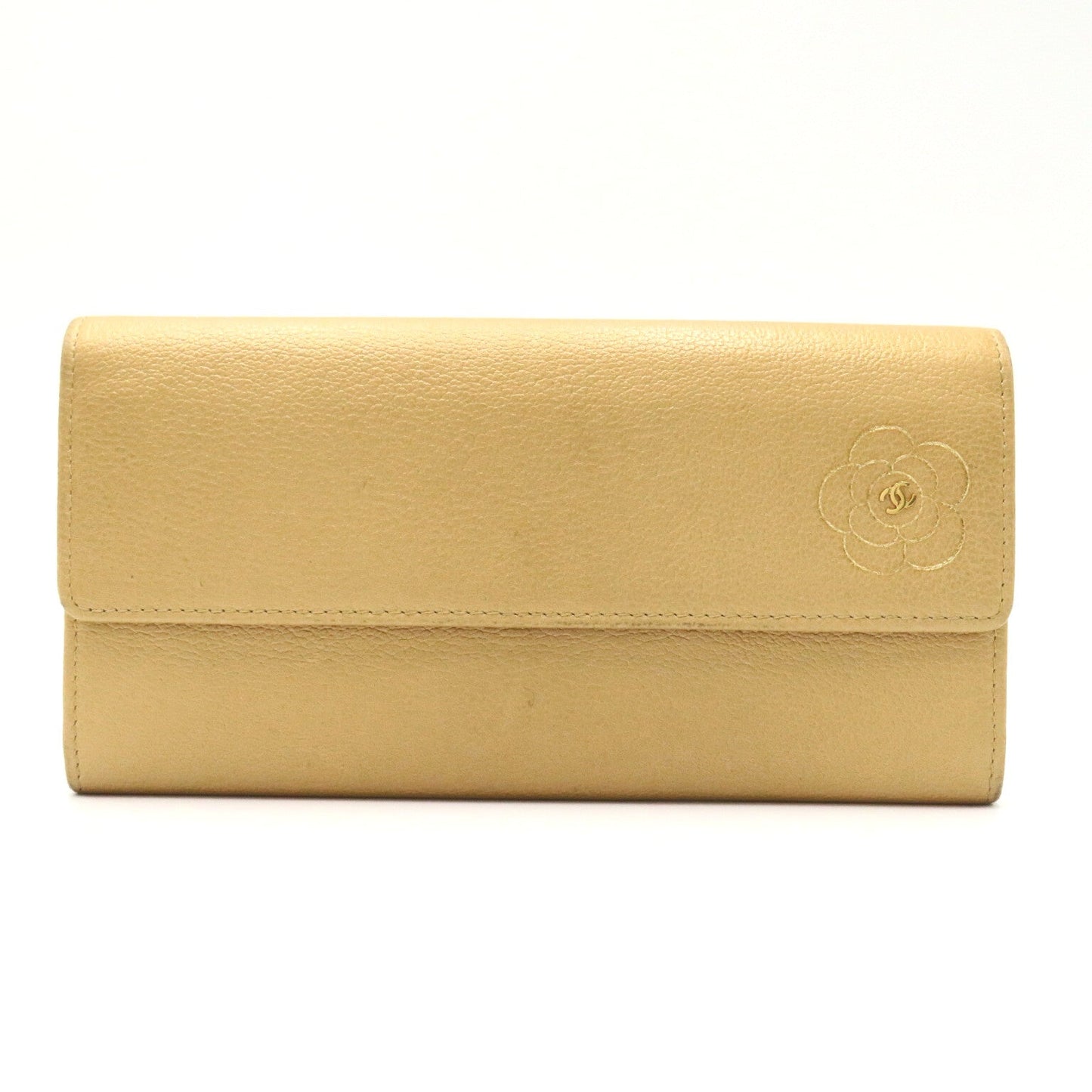 Chanel Camellia Flap Long Wallet Leather Long Wallet in New Condition